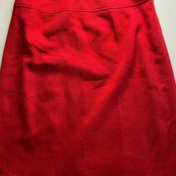 ISAAC MIZRAHI TARGET sz 14 Red Button Tweed Pleated Wool blend Wrap Skirt - Picture 8 of 11